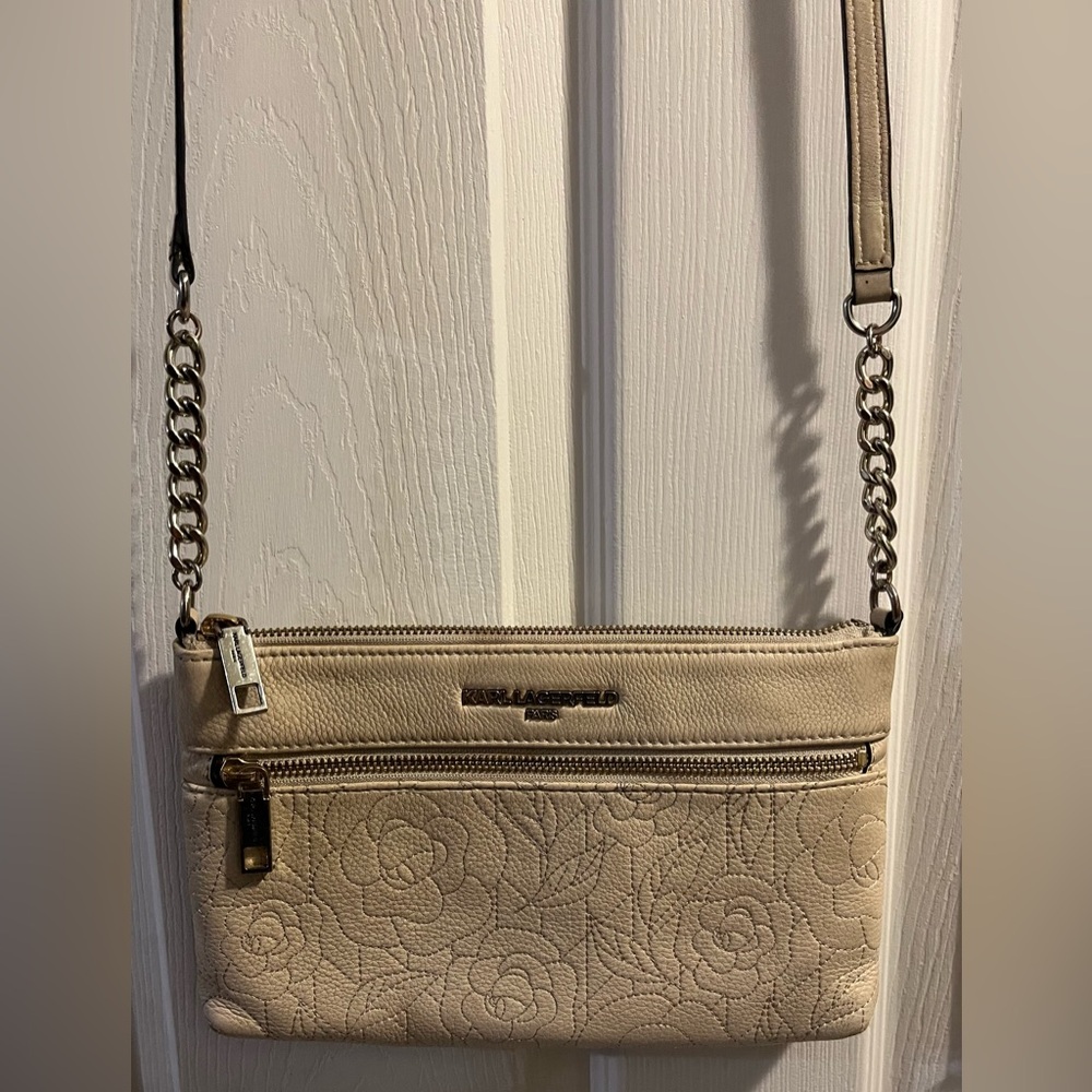 Karl Lagerfeld Cream Crossbody Bag